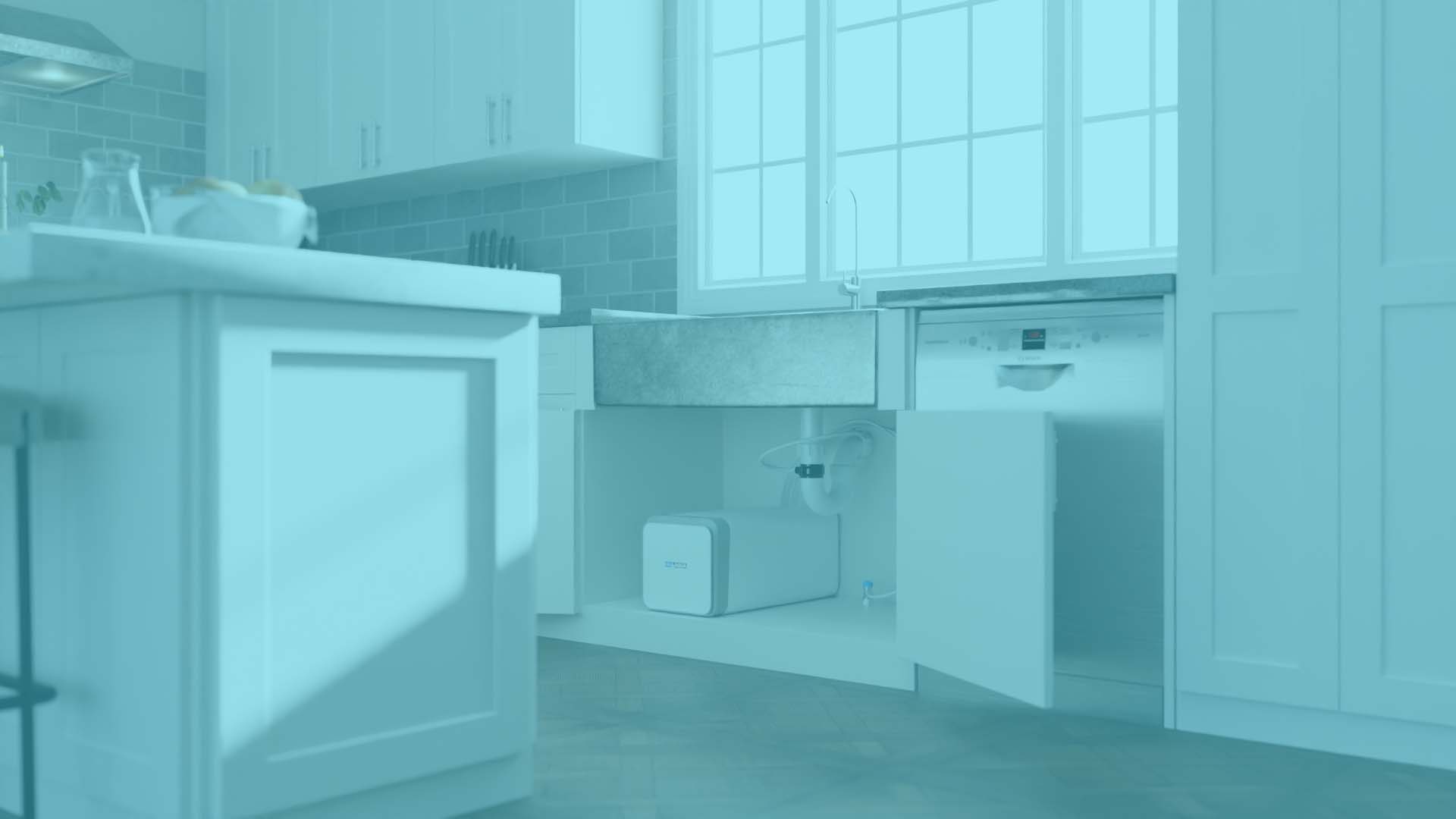 tankless reverse osmosis system installed in kitchen