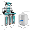 NU Aqua RO System 7 Stage With Pump Dimensions