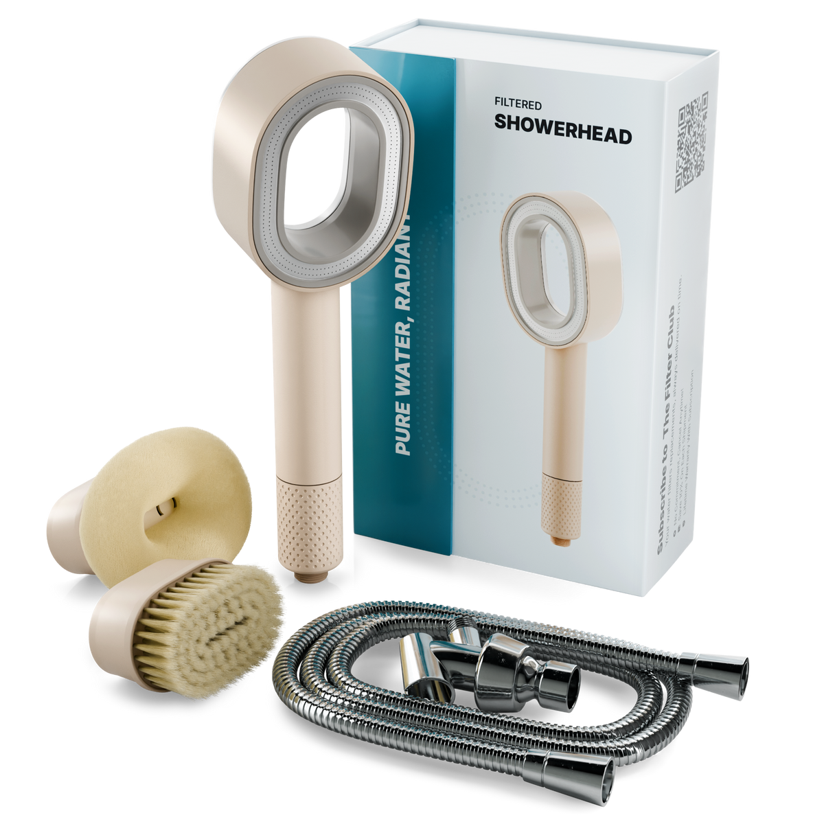 NU Aqua Taupe Filtered Showerhead | Chlorine-Free, With Mounting Kit
