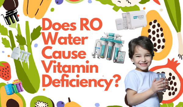 a smiling child holding a glass of water next to a reverse osmosis system