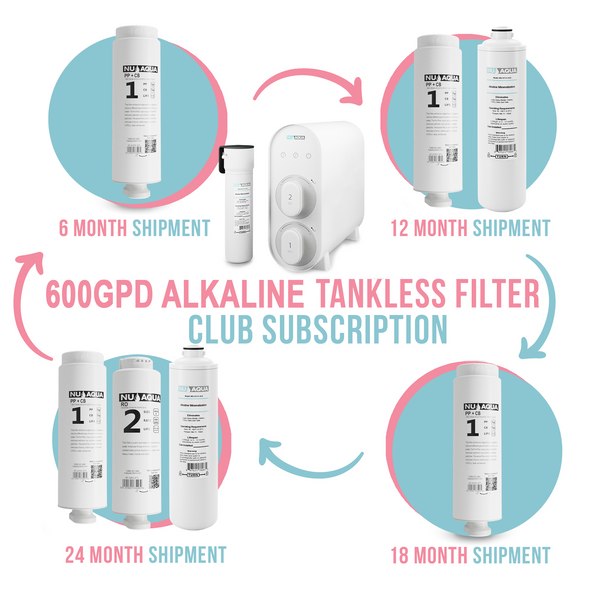 600GPD Alkaline Tankless Filter Club Subscription