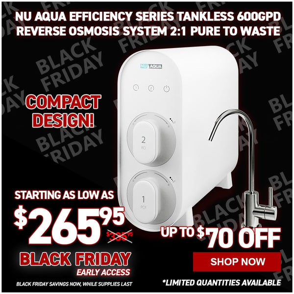 NU Aqua Efficiency Series Tankless 600GPD Reverse Osmosis System 2:1 Pure To Waste
