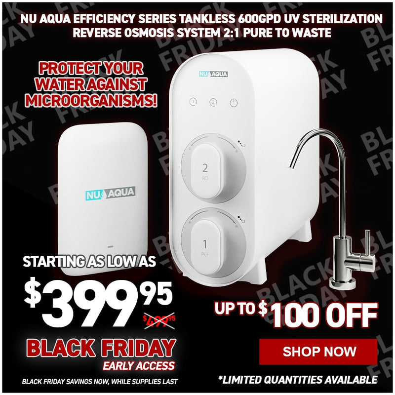NU Aqua Efficiency Series Tankless 600GPD UV Sterilization Reverse Osmosis System 2:1 Pure To Waste