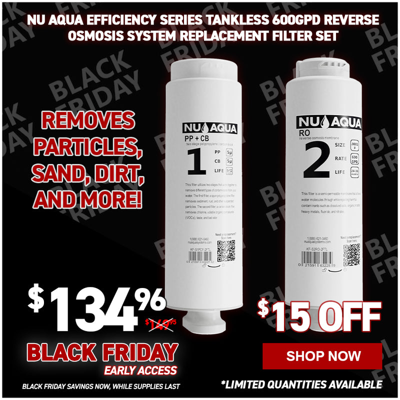 NU Aqua Efficiency Series Tankless 600GPD Reverse Osmosis System Replacement Filter Set