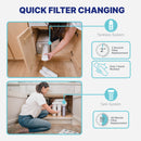 Reverse Osmosis Water Filter NU Aqua Efficiency Series Tankless 600GPD Reverse Osmosis System 2:1 Pure To Waste - Filter Changing Infograph