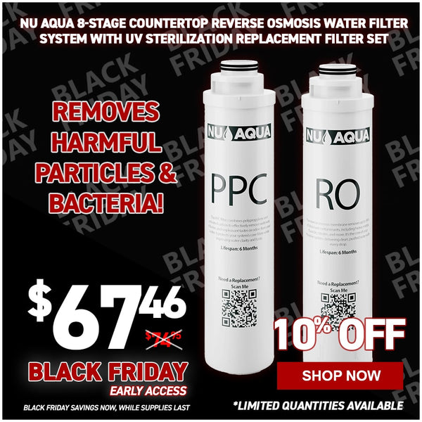 NU Aqua 8-Stage Countertop Reverse Osmosis Water Filter System With UV Sterilization Replacement Filter Set