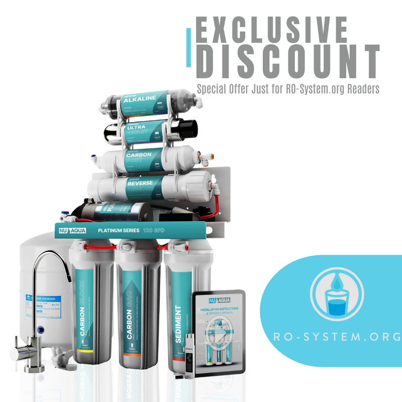 NU Aqua Platinum Series 7 Stage Alkaline and UV Ultraviolet 100GPD RO System with Booster Pump