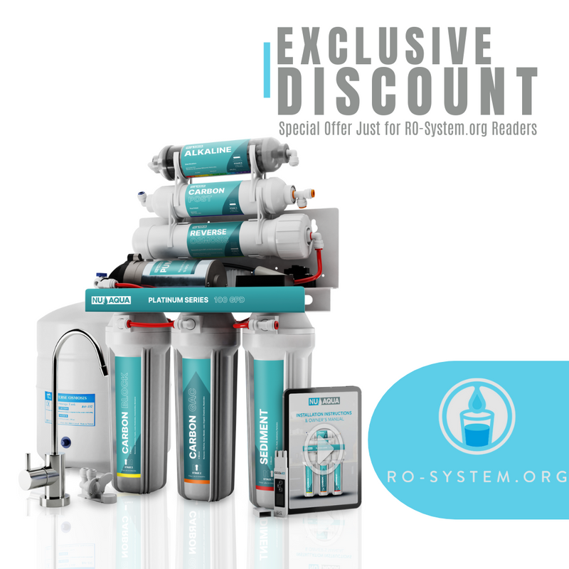 NU Aqua Platinum Series 6 Stage Alkaline 100GPD RO System with Booster Pump