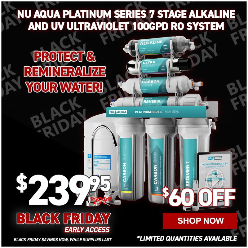 NU Aqua Platinum Series 7 Stage Alkaline and UV Ultraviolet 100GPD RO System