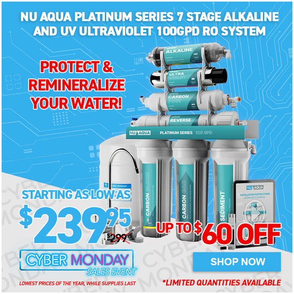 NU Aqua Platinum Series 7 Stage Alkaline and UV Ultraviolet 100GPD RO System
