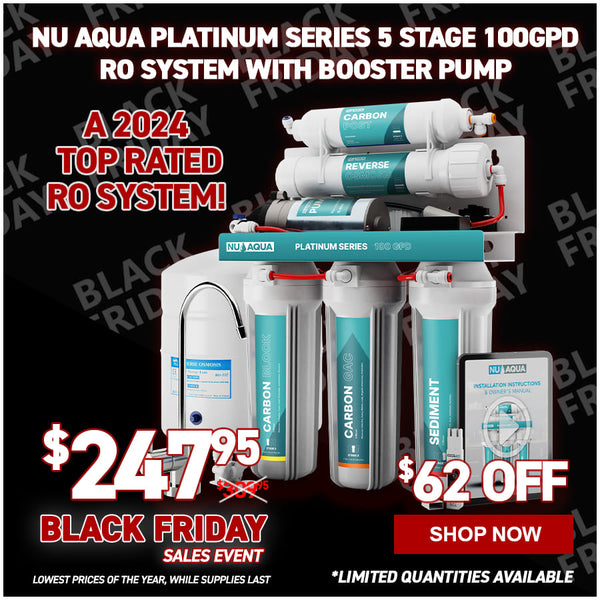 NU Aqua Platinum Series 5 Stage 100GPD RO System with Booster Pump