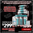 NU Aqua Platinum Series 7 Stage Alkaline and UV Ultraviolet 100GPD RO System with Booster Pump