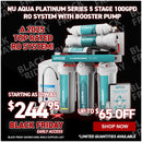 NU Aqua Platinum Series 5 Stage 100GPD RO System with Booster Pump