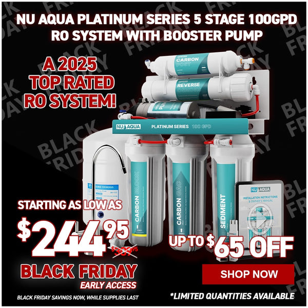 NU Aqua Platinum Series 5 Stage 100GPD RO System with Booster Pump