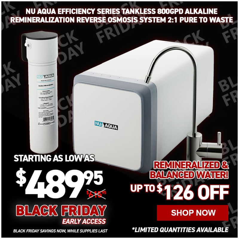 NU Aqua Efficiency Series Tankless 800GPD Alkaline Remineralization Reverse Osmosis System 2:1 Pure To Waste