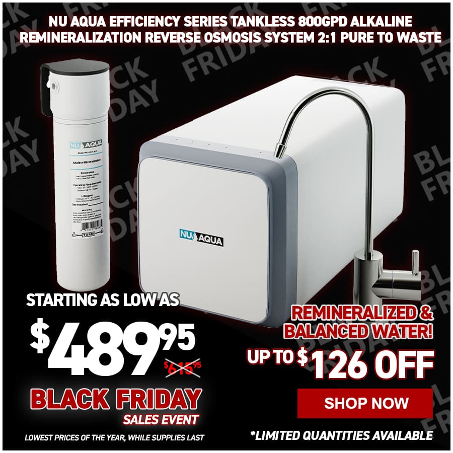 NU Aqua Efficiency Series Tankless 800GPD Alkaline Remineralization Reverse Osmosis System 2:1 Pure To Waste