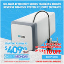 NU Aqua Efficiency Series Tankless 800GPD Reverse Osmosis System 2:1 Pure To Waste