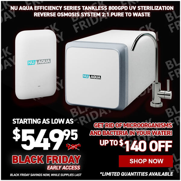 NU Aqua Efficiency Series Tankless 800GPD UV Sterilization Reverse Osmosis System 2:1 Pure To Waste
