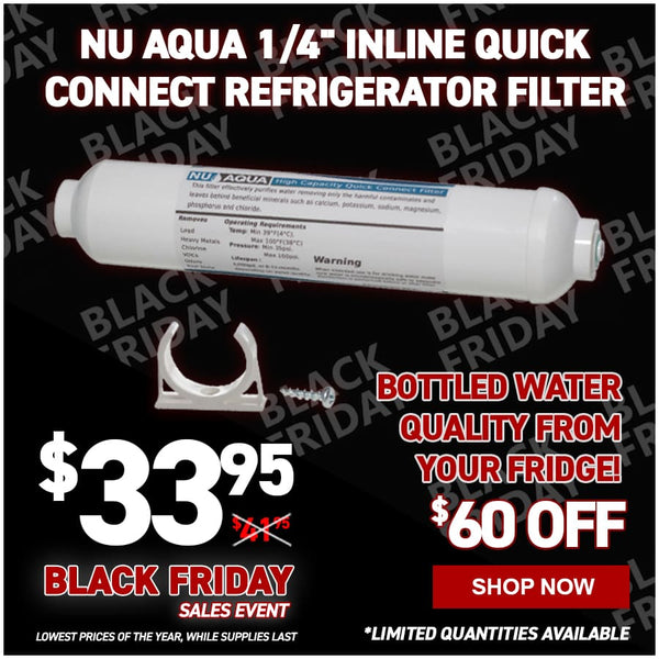 NU Aqua 1/4" Inline Quick Connect Refrigerator Filter