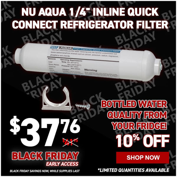 NU Aqua 1/4" Inline Quick Connect Refrigerator Filter
