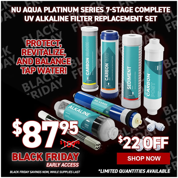 NU Aqua Platinum Series 7-Stage Complete UV Alkaline Filter Replacement Set