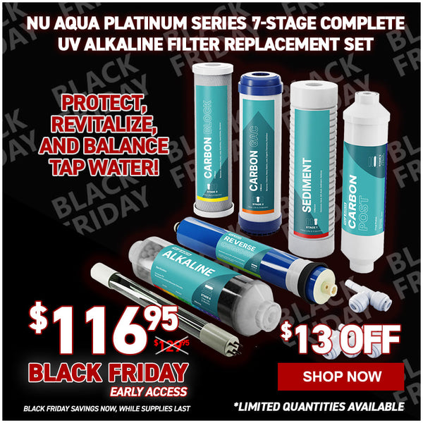 NU Aqua Platinum Series 7-Stage Complete UV Alkaline Filter Replacement Set