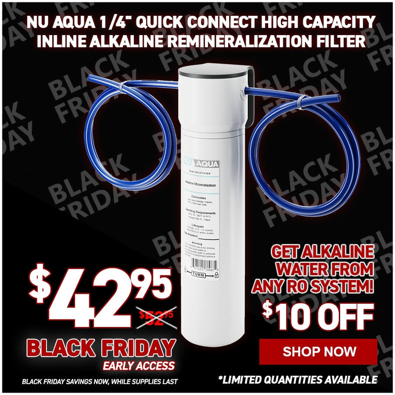 NU Aqua 1/4" Quick Connect High Capacity Inline Alkaline Remineralization Filter