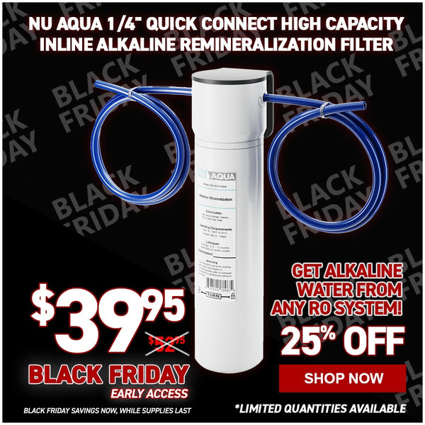 NU Aqua 1/4" Quick Connect High Capacity Inline Alkaline Remineralization Filter