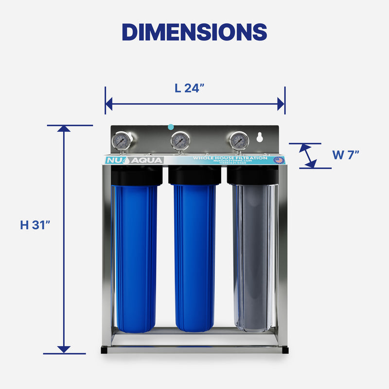 Water Filter NU Aqua Whole House H1 Dimensions