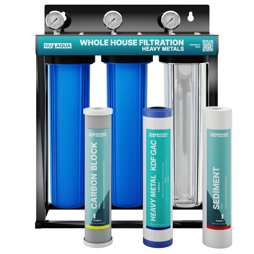 NU Aqua 3 Stage Heavy Metal Whole House Water Filtration System
