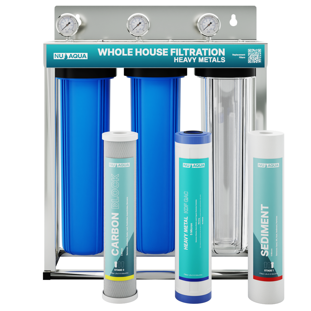 NU Aqua 3 Stage Heavy Metal Whole House Water Filtration System