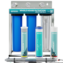 Whole Home Water Purifier NU Aqua 3 Stage Heavy Metal Whole House Water Filtration System - front of system