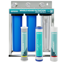 Whole Home Water Purifier NU Aqua 3 Stage Heavy Metal Whole House Water Filtration System - front of system