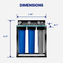 Whole House System NU Aqua Multipurpose Dimensions Infograph