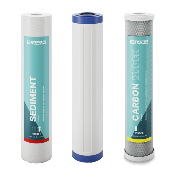 NU Aqua 3 Stage Heavy Metal Whole House System Replacement Filter Set