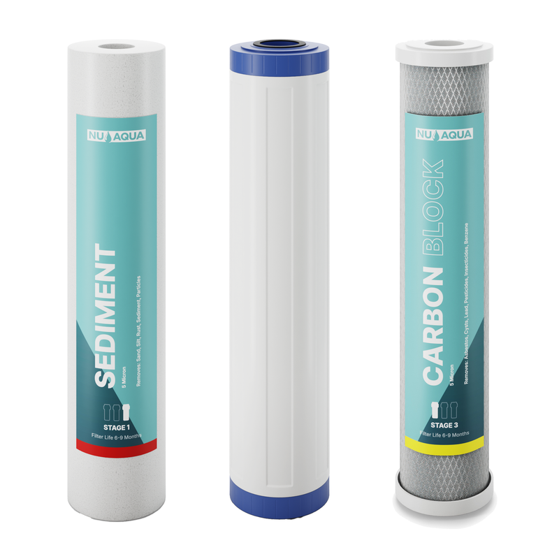 NU Aqua 3 Stage Heavy Metal Whole House System Replacement Filter Set