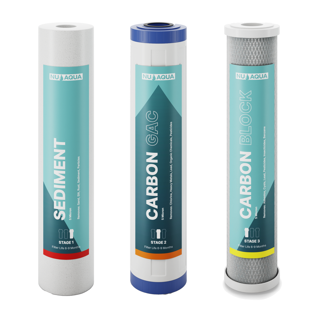 NU Aqua 3 Stage Whole House System Replacement Filter Set NU Aqua 3 Stage Whole House System Replacement Filter Set