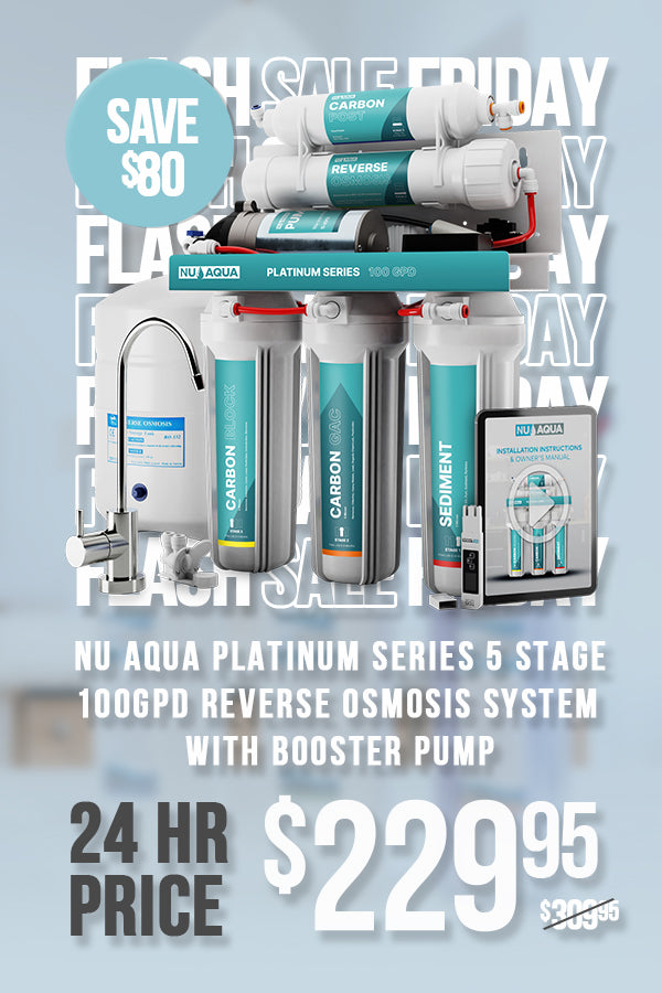 NU Aqua Platinum Series 5 Stage 100GPD RO System with Booster Pump