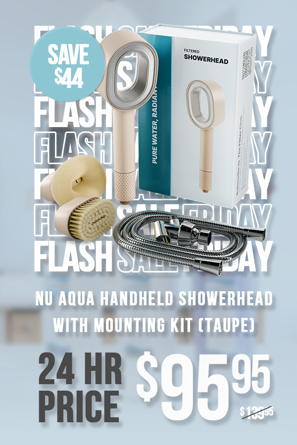 NU Aqua Handheld Filtered Showerhead - Taupe - With Mounting Kit