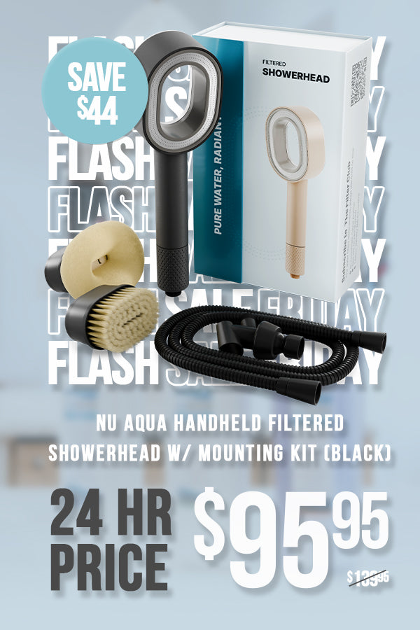 NU Aqua Handheld Filtered Showerhead - Black - With Mounting Kit