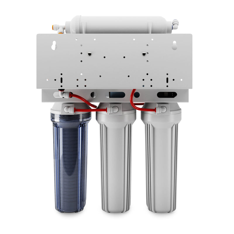 Reverse Osmosis Water Filter NU Aqua Platinum Series 5 Stage 100GPD RO System with Booster Pump - back of system