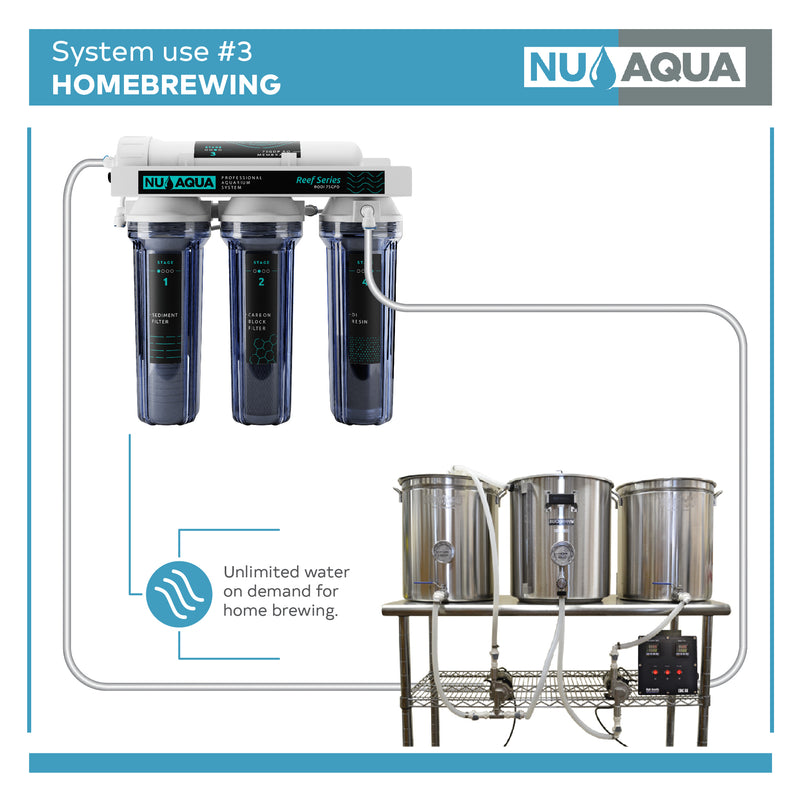 NU Aqua Reef Series 4 Stage 75GPD RODI Reverse Osmosis System - system used home brewers making beer