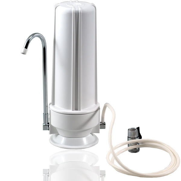 Faucet Water Purifier NU Aqua 1 Stage Countertop Water Filtration System - close up of system