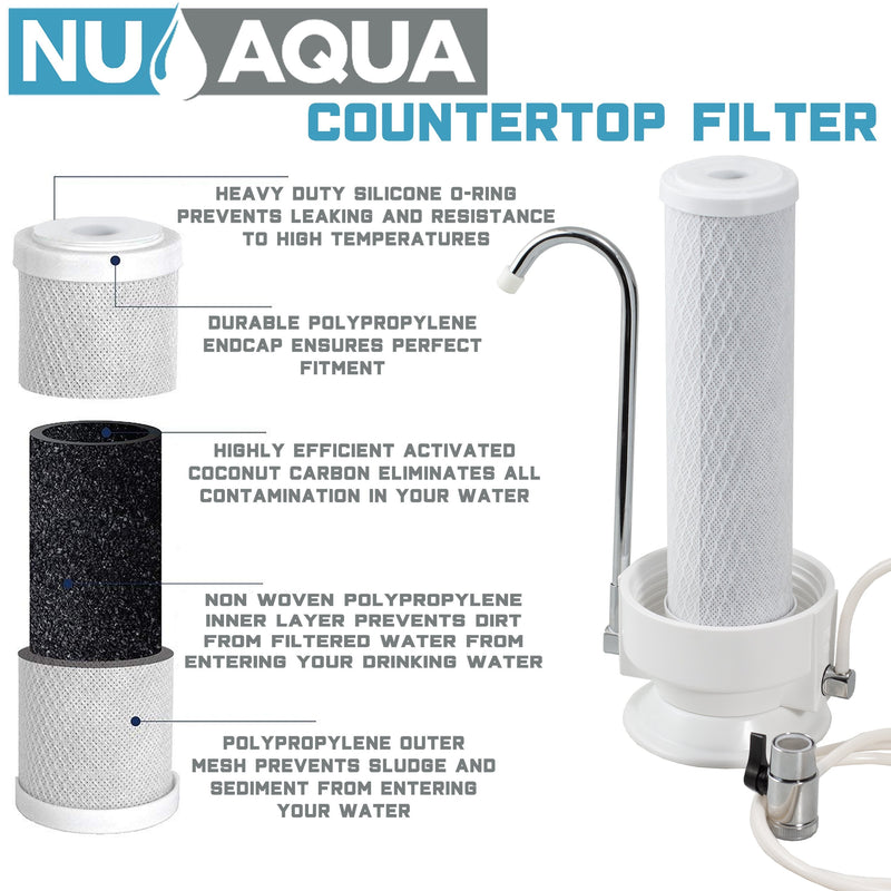 Faucet Water Purifier NU Aqua 1 Stage Countertop Water Filtration System - filter features diagram