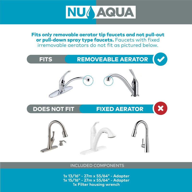 Faucet Water Purifier NU Aqua 8 Stage Alkaline Mineral Countertop Water Filter - faucet fitment diagram