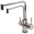 Reverse Osmosis Faucet NU Aqua 3 in 1 Kitchen Faucet Hot/Cold/RO Designer Two Headed Faucet - side view close up