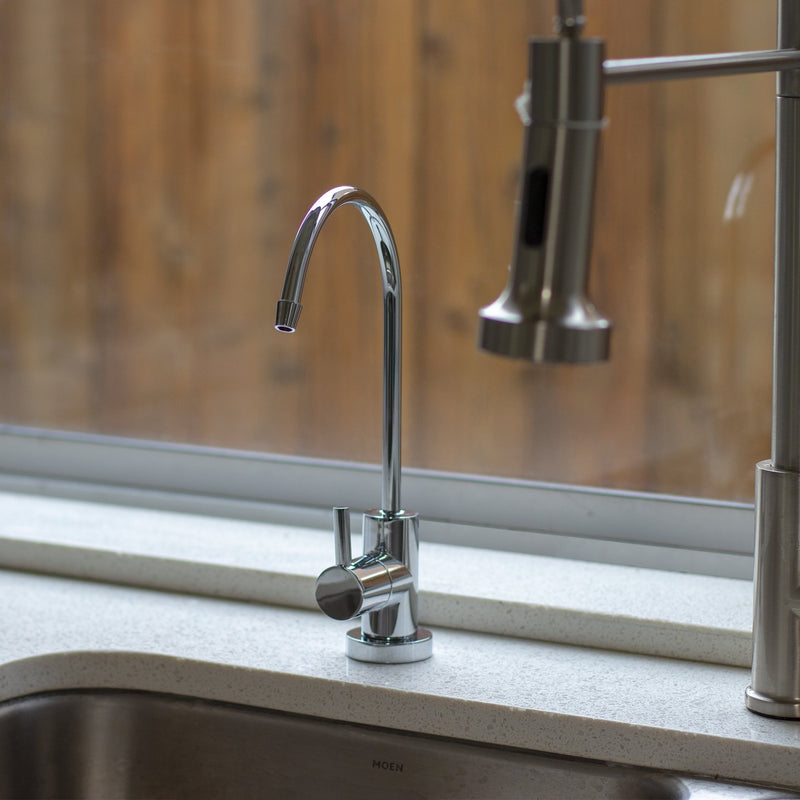 NU Aqua Chrome Designer Reverse Osmosis Faucet - installed on countertop