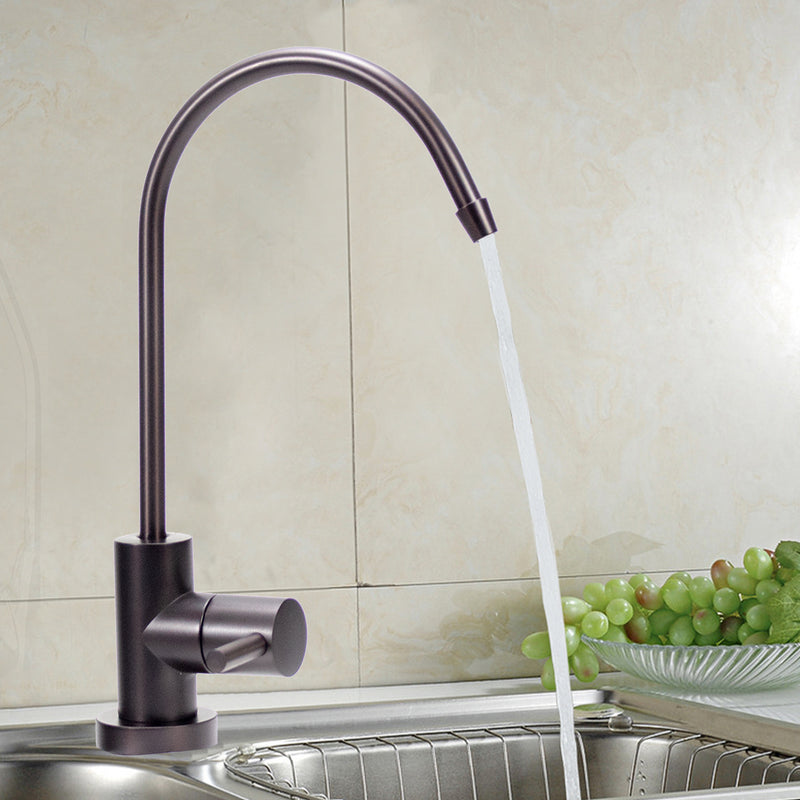 NU Aqua Oil Rubbed Bronze Designer Reverse Osmosis Faucet - installed on countertop with water running