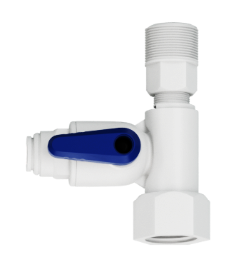 Reverse Osmosis Water Filter Fittings NU Aqua Feed Water Adapter - side profile close up
